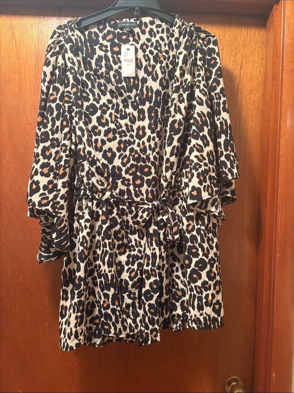 Lane Bryant Leopard-Print Blouse in Tan and Black